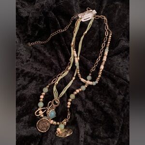 Free People Green Layered Necklace